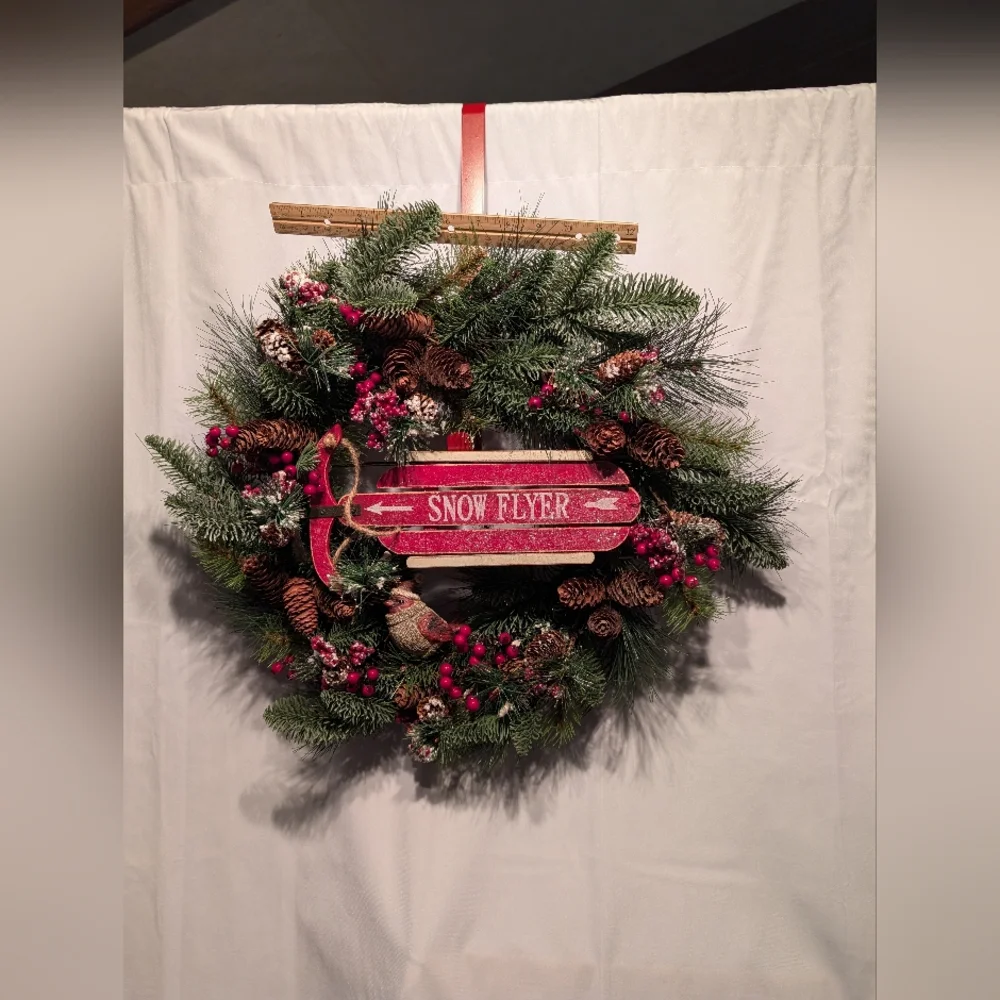 Welcome Friends Winter Wreath by Valerie Par Hill